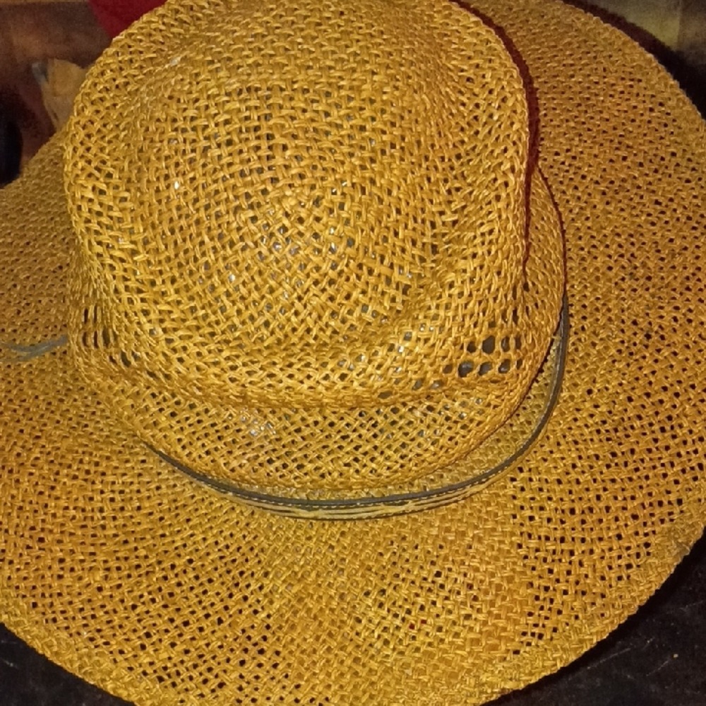 Vintage Rocha Hats Straw Sun Hat - Golden Tan